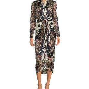 Alex Marie Black and White Cuffed Long Sleeve Dress